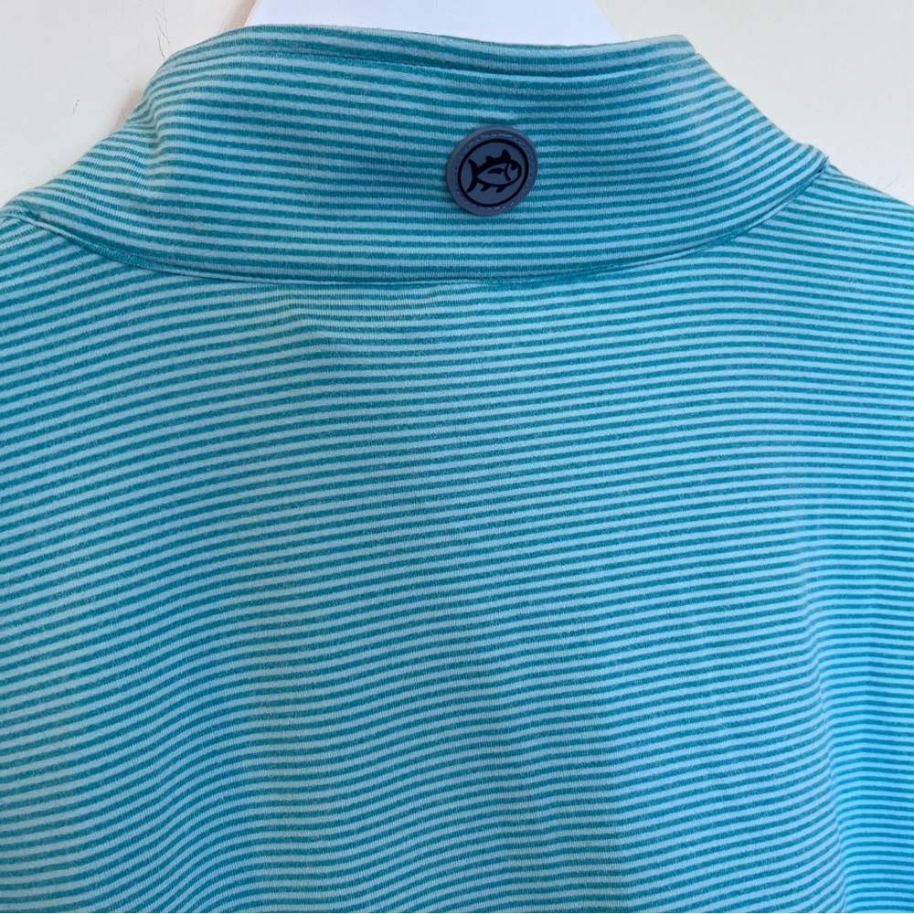 Southern Tide Men’s Cruiser 1/4 Zip Green Stripes Large Preppy Long Sleeve - Picture 6 of 6